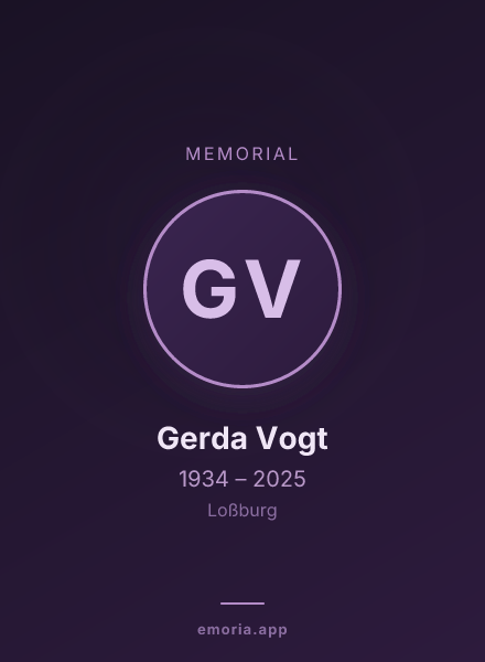 Memorial portrait of Gerda Vogt