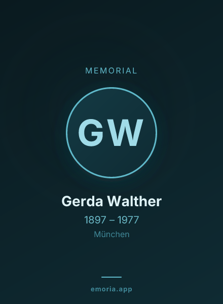 Memorial portrait of Gerda Walther
