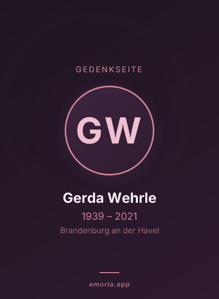Gedenkportrait von Gerda Wehrle