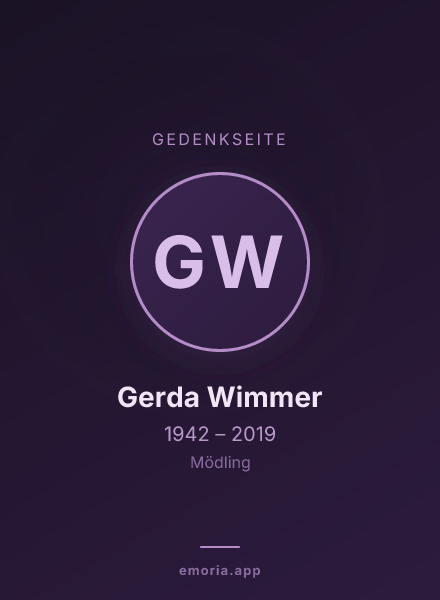 Gedenkportrait von Gerda Wimmer