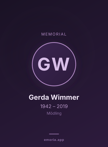 Memorial portrait of Gerda Wimmer