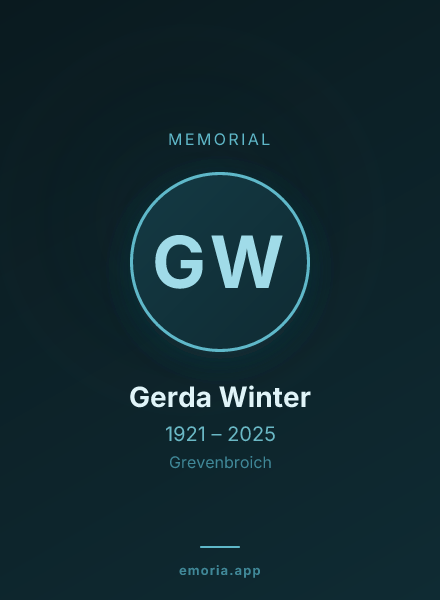 Memorial portrait of Gerda Winter