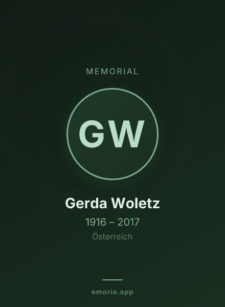 Memorial portrait of Gerda Woletz