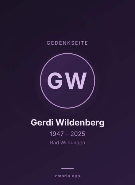 Gedenkportrait von Gerdi Wildenberg