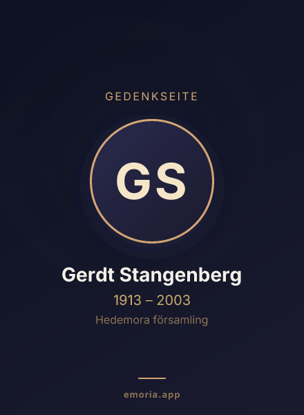 Gedenkportrait von Gerdt Stangenberg