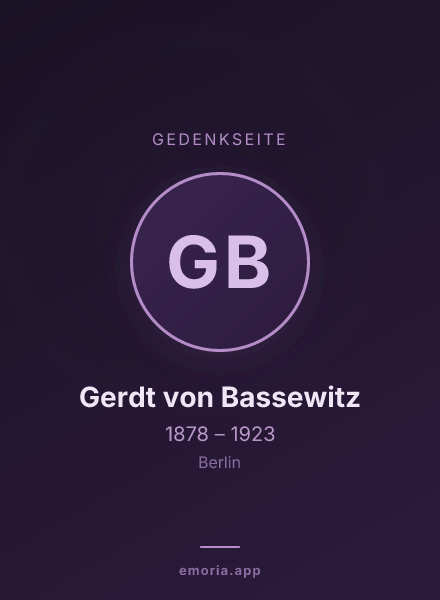 Gedenkportrait von Gerdt von Bassewitz