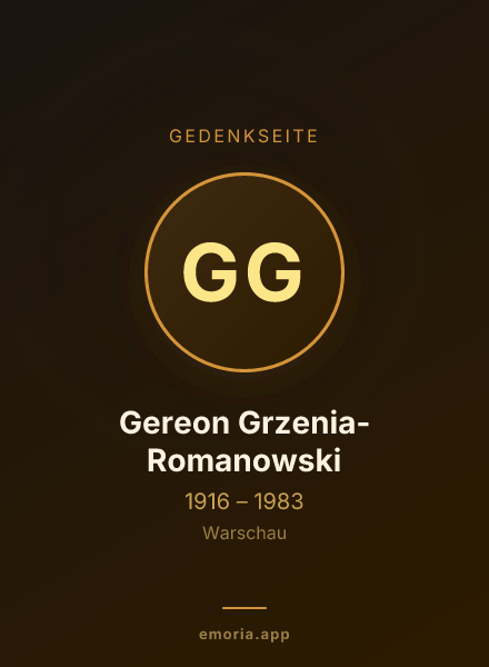 Gedenkportrait von Gereon Grzenia-Romanowski