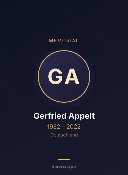 Memorial portrait of Gerfried Appelt