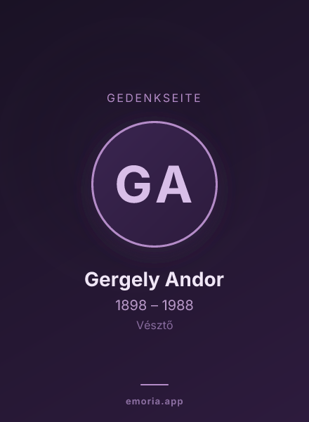 Gedenkportrait von Gergely Andor