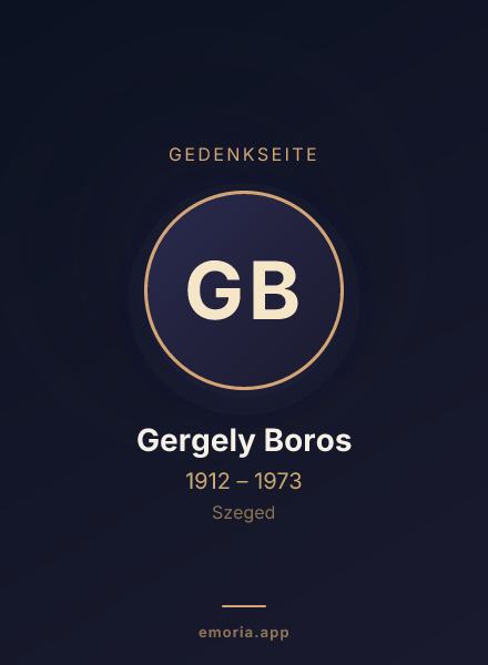 Gedenkportrait von Gergely Boros