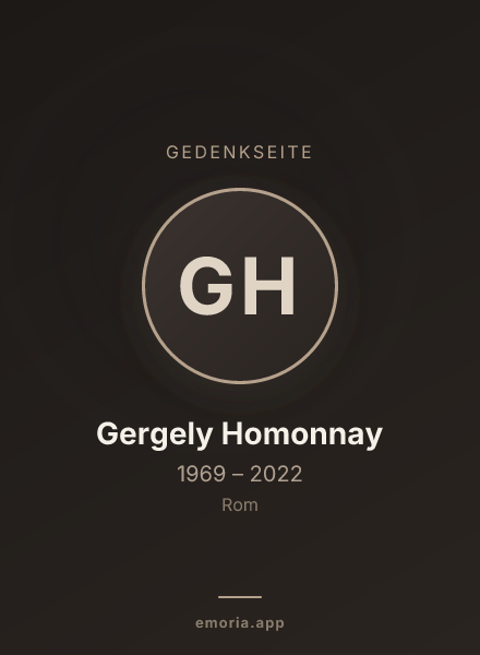 Gedenkportrait von Gergely Homonnay