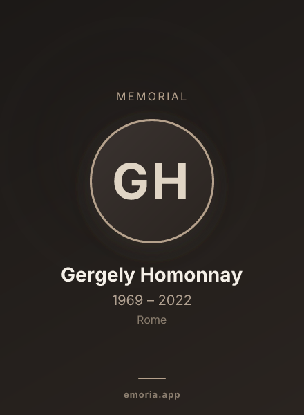 Memorial portrait of Gergely Homonnay