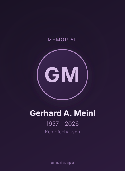 Memorial portrait of Gerhard A. Meinl