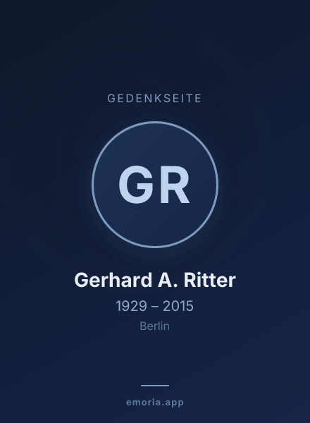 Gedenkportrait von Gerhard A. Ritter