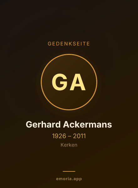 Gedenkportrait von Gerhard Ackermans