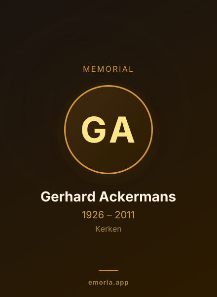 Memorial portrait of Gerhard Ackermans