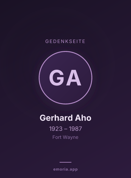 Gedenkportrait von Gerhard Aho