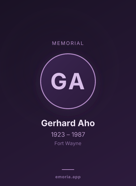 Memorial portrait of Gerhard Aho