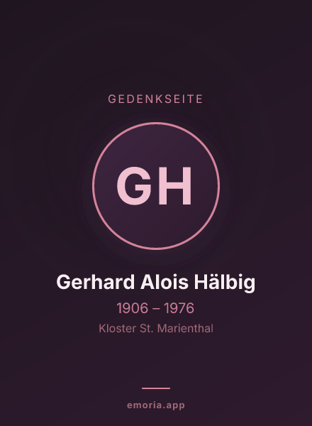 Gedenkportrait von Gerhard Alois Hälbig