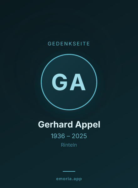 Gedenkportrait von Gerhard Appel