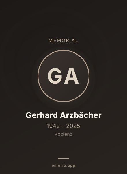 Memorial portrait of Gerhard Arzbächer