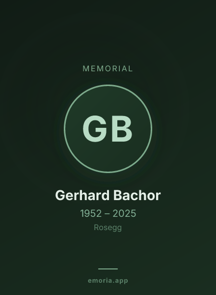Memorial portrait of Gerhard Bachor