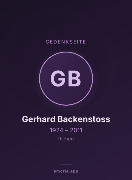 Gedenkportrait von Gerhard Backenstoss