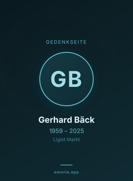 Gedenkportrait von Gerhard Bäck