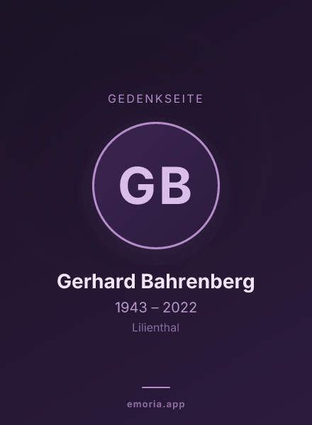 Gedenkportrait von Gerhard Bahrenberg