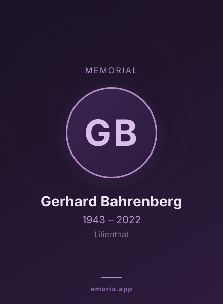 Memorial portrait of Gerhard Bahrenberg