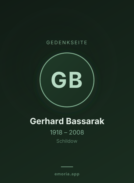 Gedenkportrait von Gerhard Bassarak