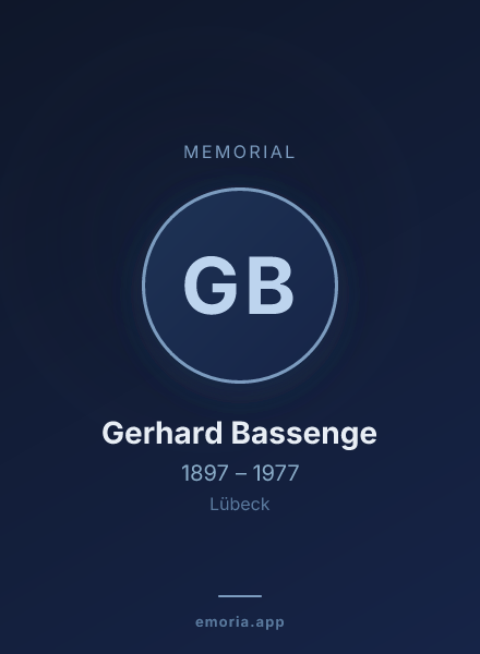 Memorial portrait of Gerhard Bassenge