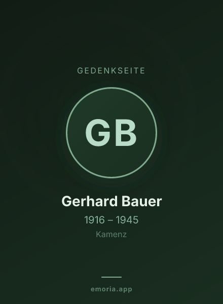 Gedenkportrait von Gerhard Bauer