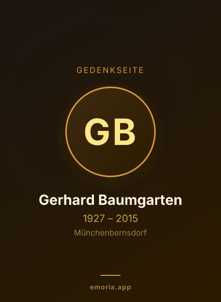 Gedenkportrait von Gerhard Baumgarten