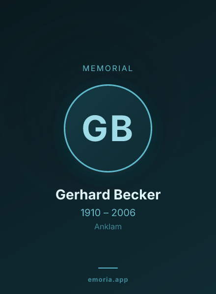 Memorial portrait of Gerhard Becker