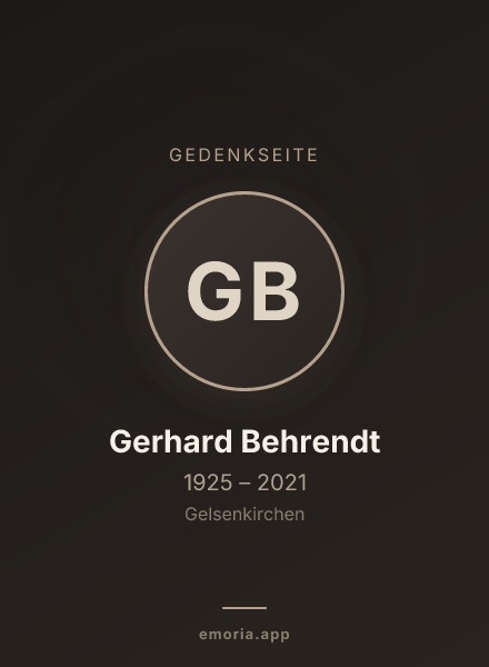 Gedenkportrait von Gerhard Behrendt