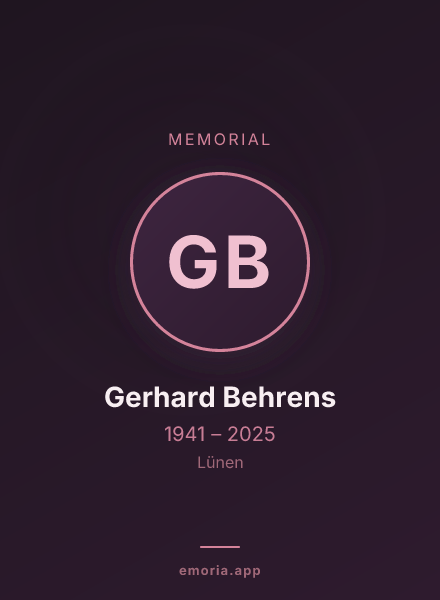 Memorial portrait of Gerhard Behrens