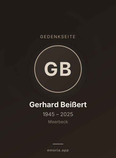 Gedenkportrait von Gerhard Beißert