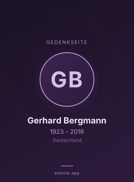 Gedenkportrait von Gerhard Bergmann