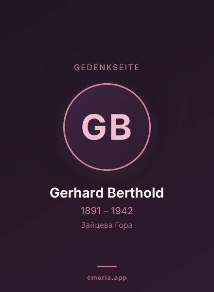 Gedenkportrait von Gerhard Berthold