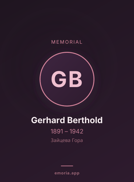 Memorial portrait of Gerhard Berthold
