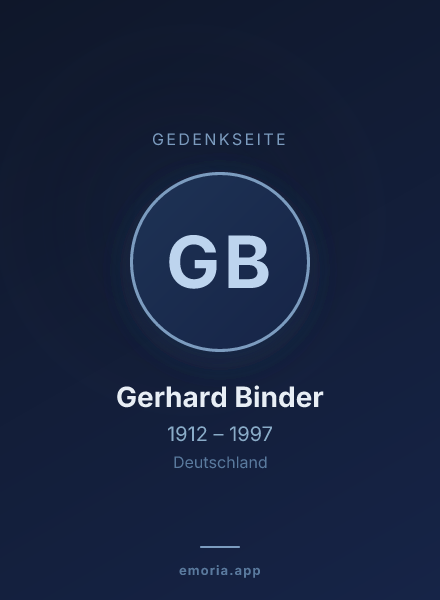 Gedenkportrait von Gerhard Binder