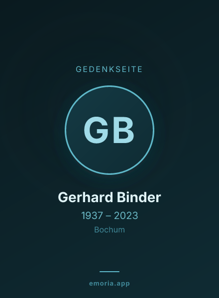 Gedenkportrait von Gerhard Binder