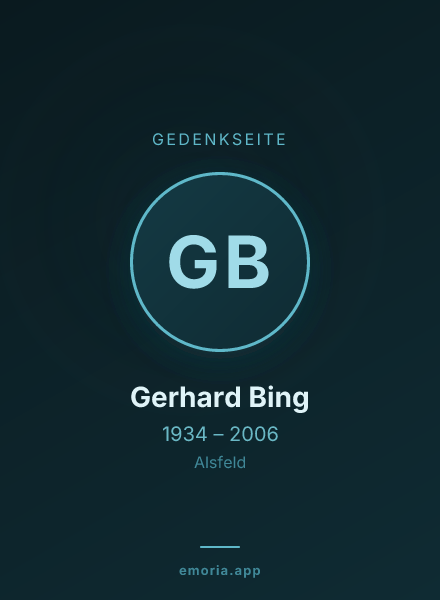 Gedenkportrait von Gerhard Bing