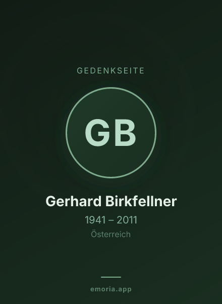 Gedenkportrait von Gerhard Birkfellner