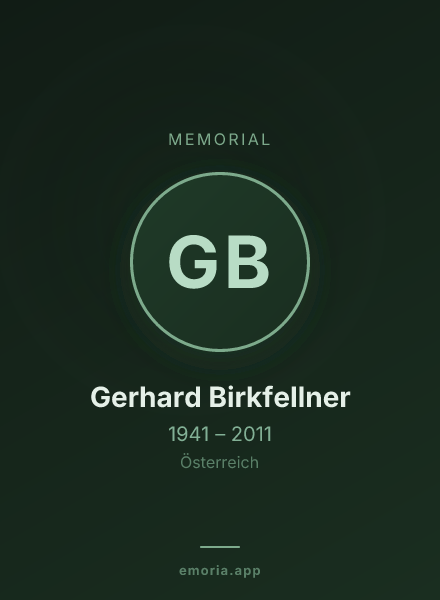 Memorial portrait of Gerhard Birkfellner