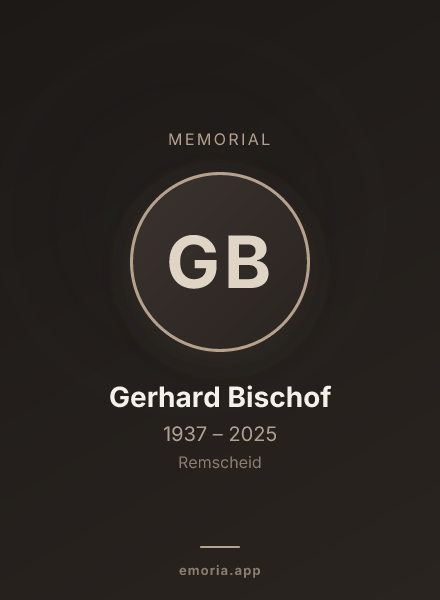 Memorial portrait of Gerhard Bischof