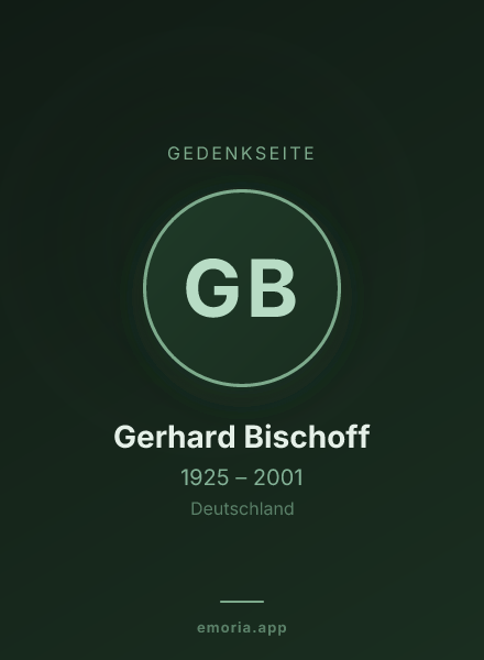 Gedenkportrait von Gerhard Bischoff