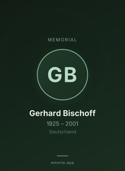 Memorial portrait of Gerhard Bischoff