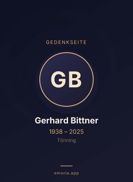 Gedenkportrait von Gerhard Bittner